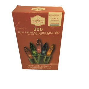 Holiday Time Multicolor Christmas Lights Green Wire 300 Wedding Party Patio